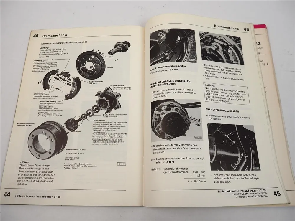 Reparaturleitfaden VW LT 28 31 35 LT1 Werkstatthandbuch Fahrwerk 1983 - 1988