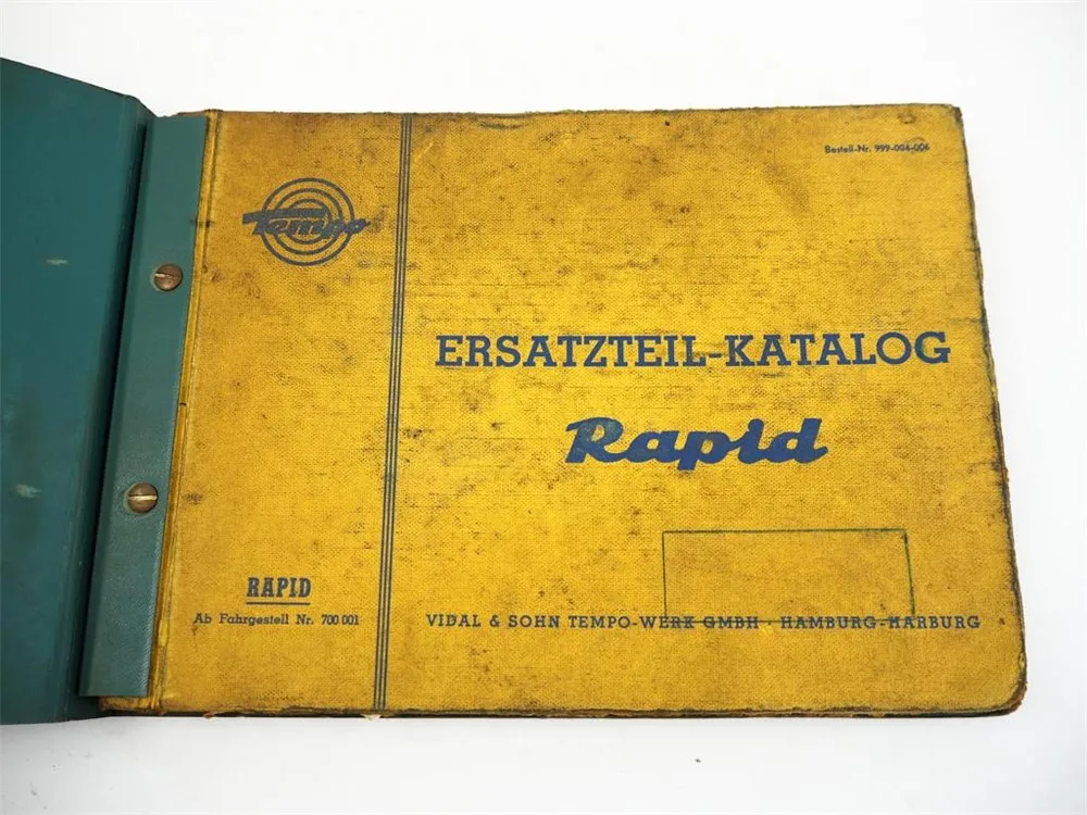 Vidal Tempo Rapid Ersatzteilkatalog Ersatzteilliste 1958