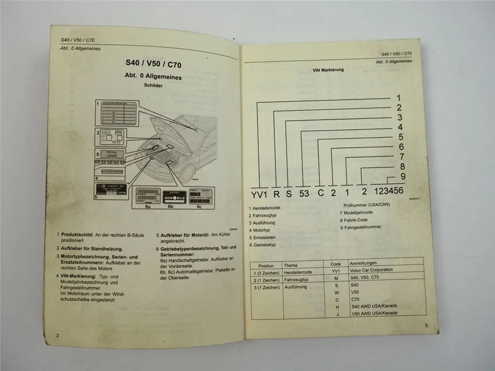 Volvo S40 ab 2004 V50 C70 ab 2006 Datentaschenbuch Werkstatthandbuch