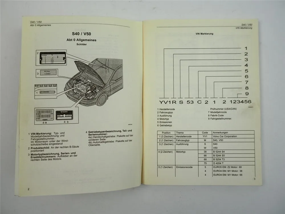 Volvo S40 ab 2004 V50 Datentaschenbuch Werkstatthandbuch