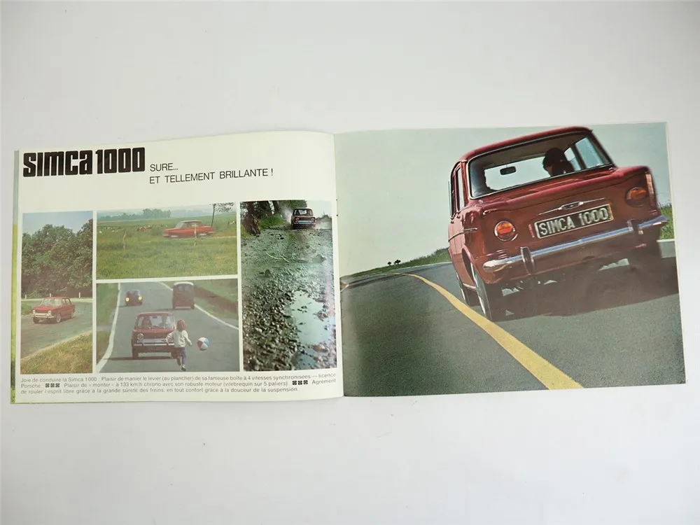 Simca 1000 L LS GL GLS Limousine PKW Prospekt 1960er Jahre französisch