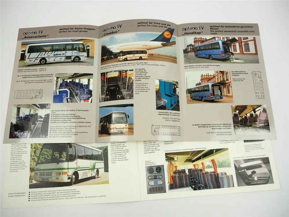 Contrac Caetano Optimo Kleinbus auf Toyota Fahrgestell 2x Prospekt 1980/90er