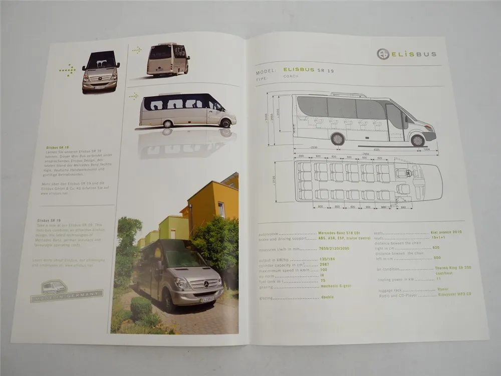 Elisbus SR19 Kleinbus auf Mercedes Benz Sprinter 518 CDI Fahrgestell Prospekt