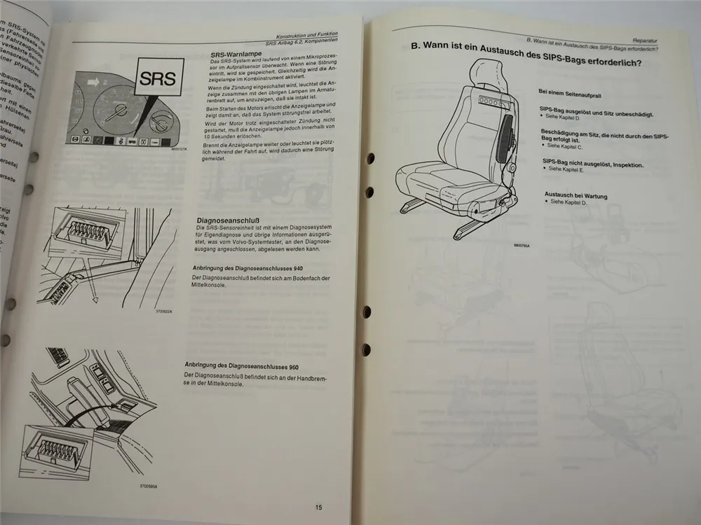Volvo 960 ab 1996 SIPS Bag SRS Airbag Werkstatthandbuch Insassenschutz