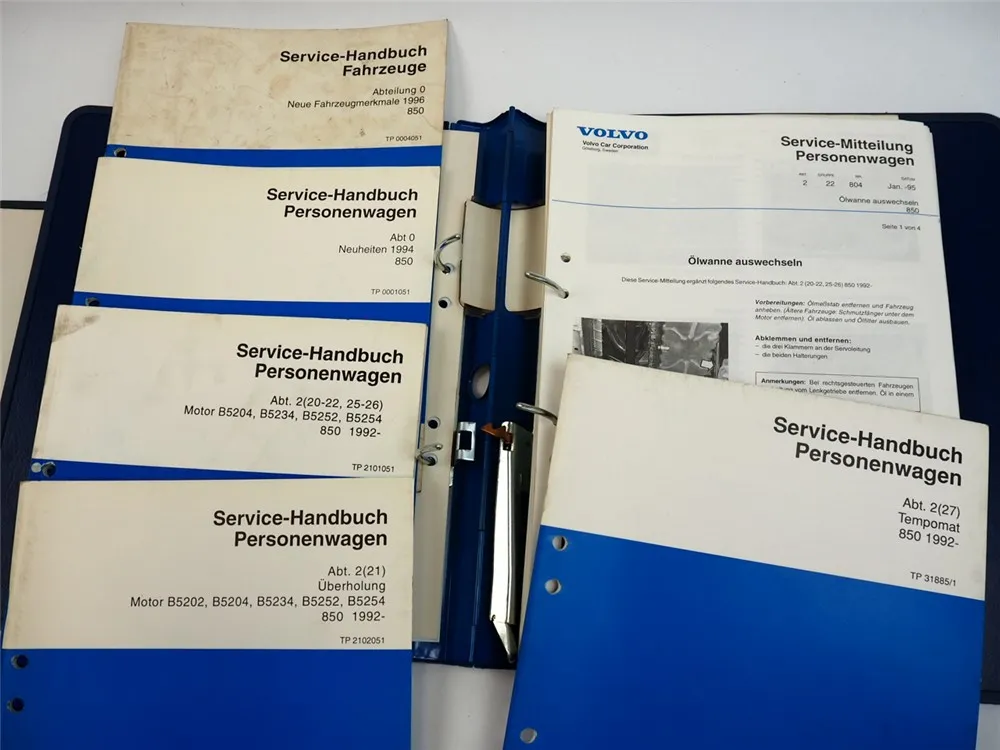 Volvo 850 Motor B5204 B5234 B5252 B5254 Tempomat Überholung Reparaturanleitung
