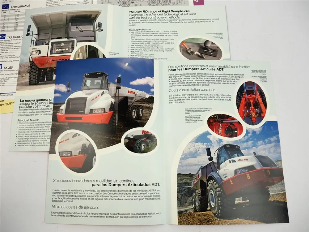 Astra ADT RD Dumper Dumptruck Kipper 7x Prospekt Brochure 2004/06 englisch
