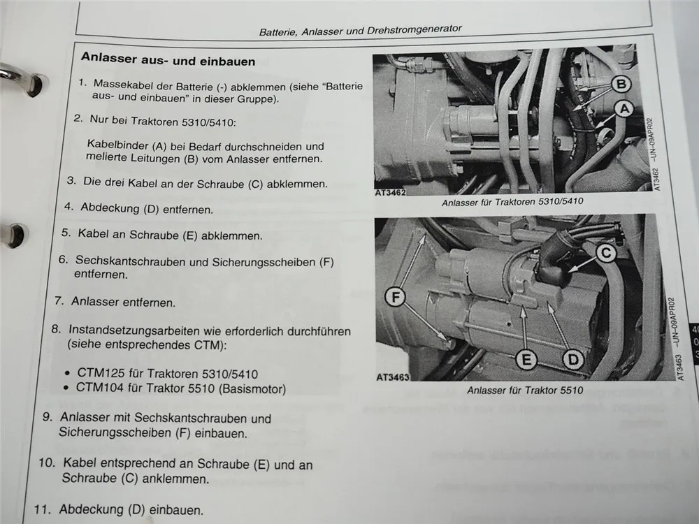 John Deere 5310 5410 5510 Technisches Handbuch Werkstatthandbuch 2002