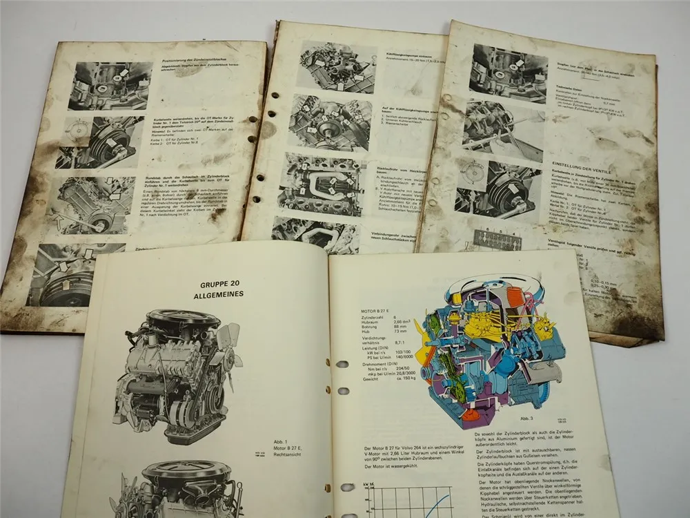 Volvo 264 V6 Motor B27 E Reparaturanleitung Werkstatthandbuch 1975
