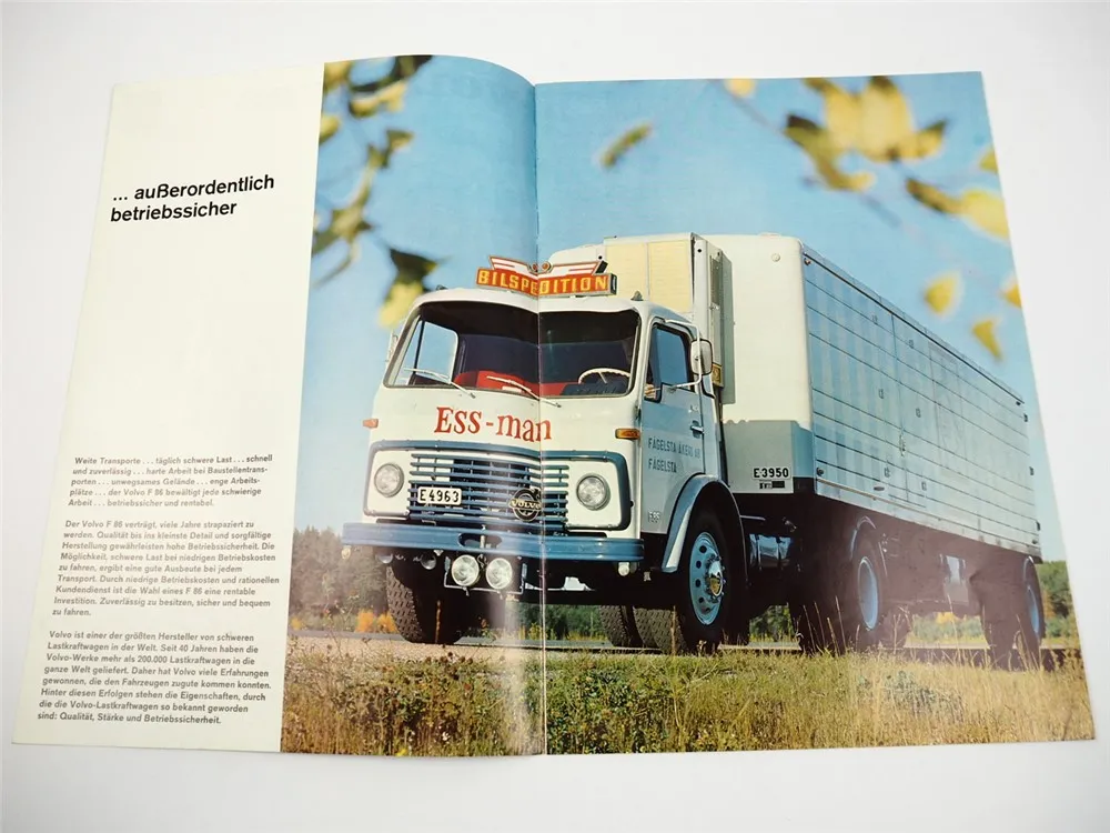 Volvo F86 LKW Kastenwagen Pritschenwagen Prospekt 1967