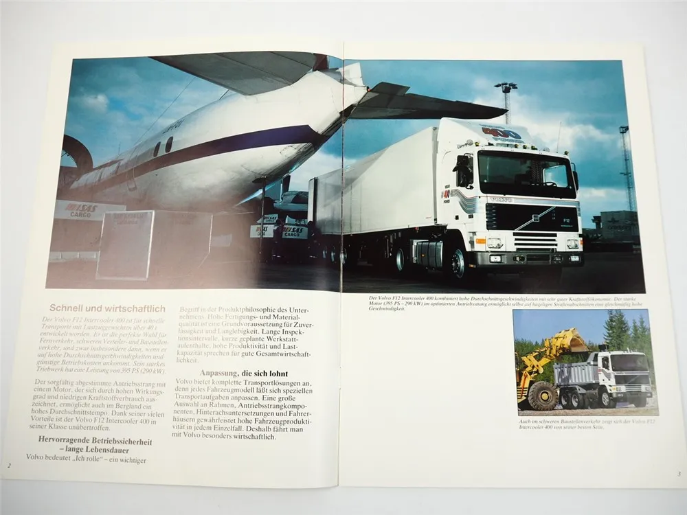Volvo F12 Intercooler 400 LKW Frontlenker Pritschenwagen Prospekt 1987