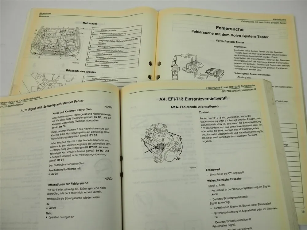 Volvo S40 V40 ab 96 Motor D4192T Einspritzanlage Lucas Zündung Werkstatthandbuch