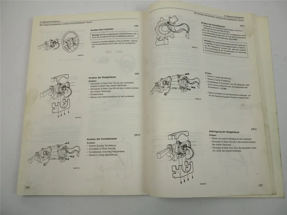 Volvo 850 ab 1996 SRS Airbag Diagnose Fehlersuche Service Werkstatthandbuch
