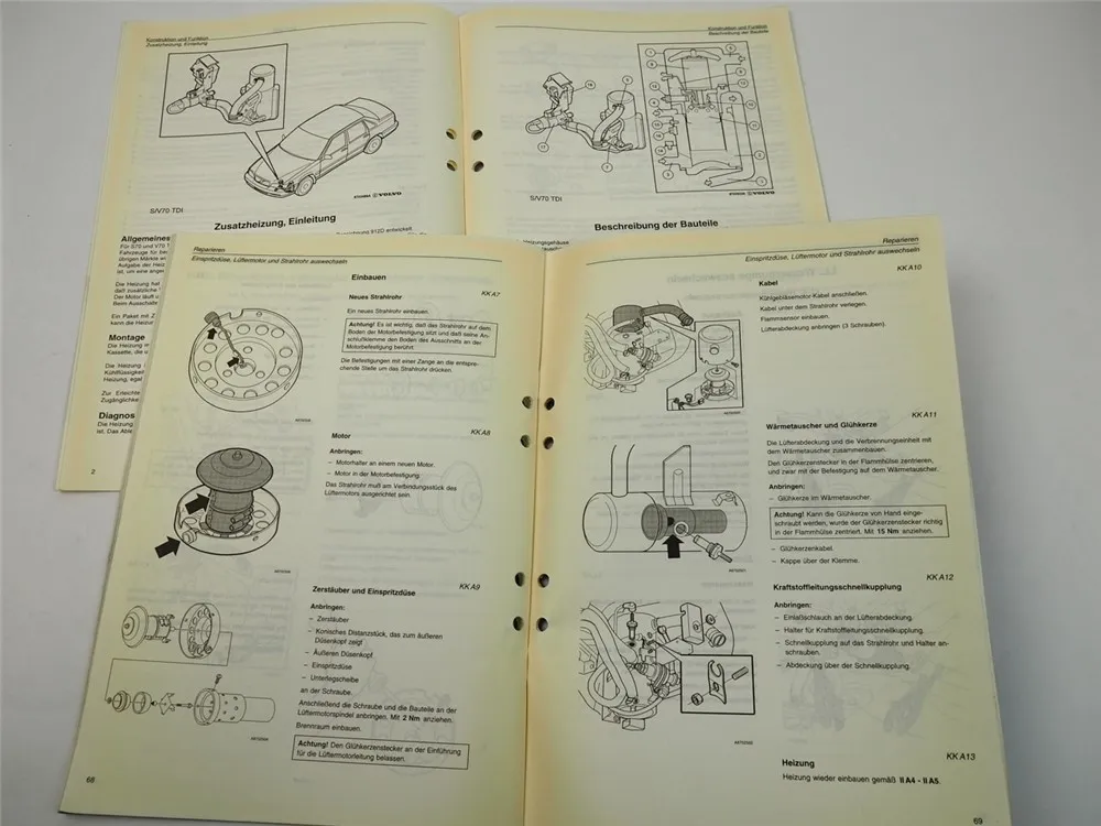Volvo S70 V70 TDI ab 97 Zusatzheizung 912D Reparaturanleitung Werkstatthandbuch