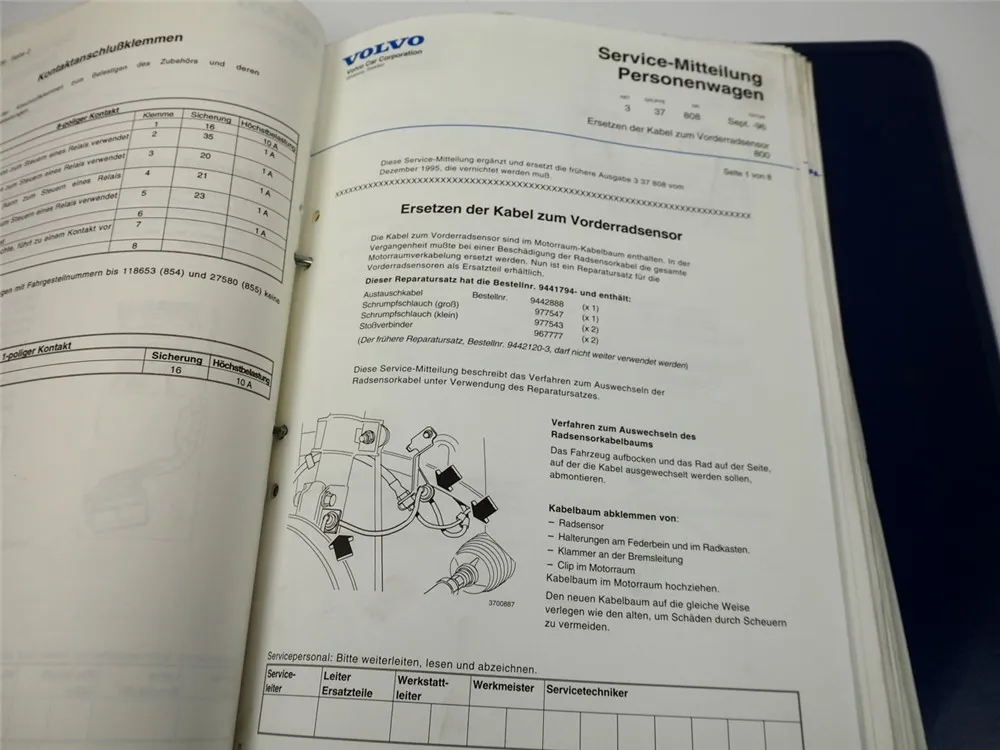 Volvo 850 Elektrik Beleuchtung Instrumente Werkstatthandbuch Reparatur Fehlersuc