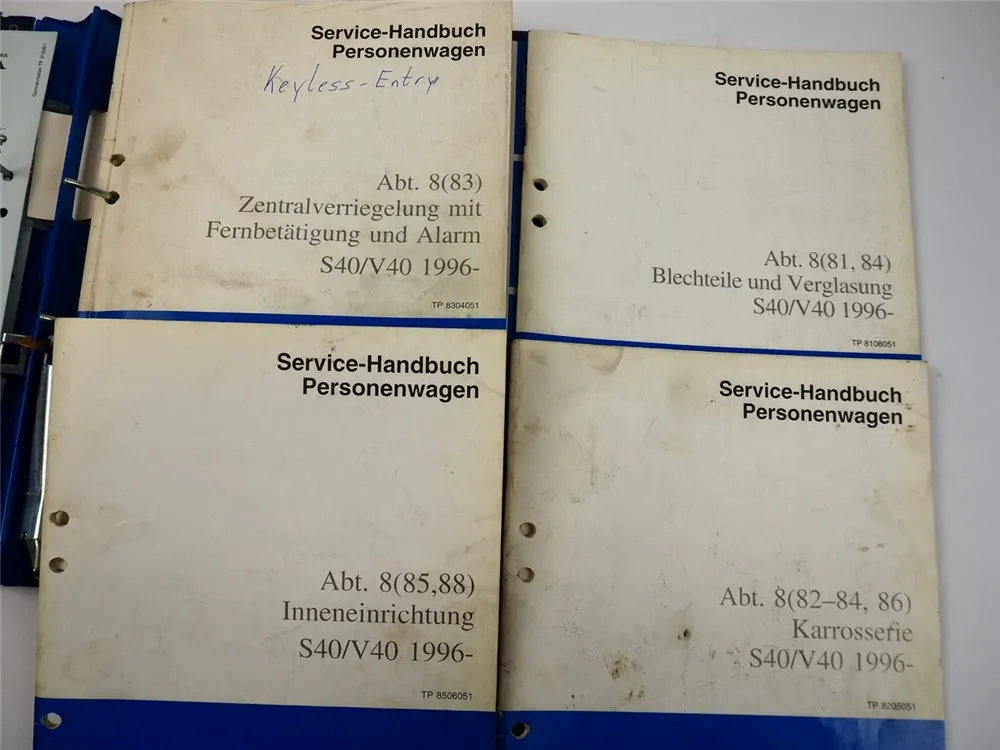 Volvo S40 V40 ab 96 Reparatur Karosserie Ausstattung ZV Alarm Werkstatthandbuch