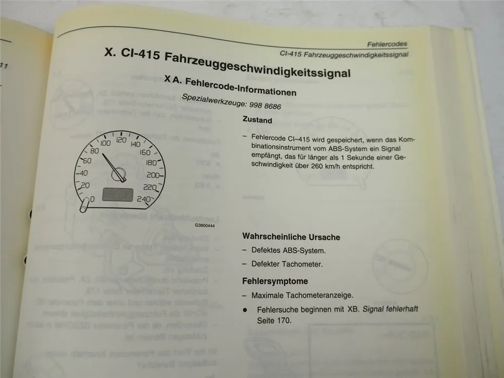 Volvo S40 V40 ab 1996 Kombinationsinstrument Tachometer Werkstatthandbuch