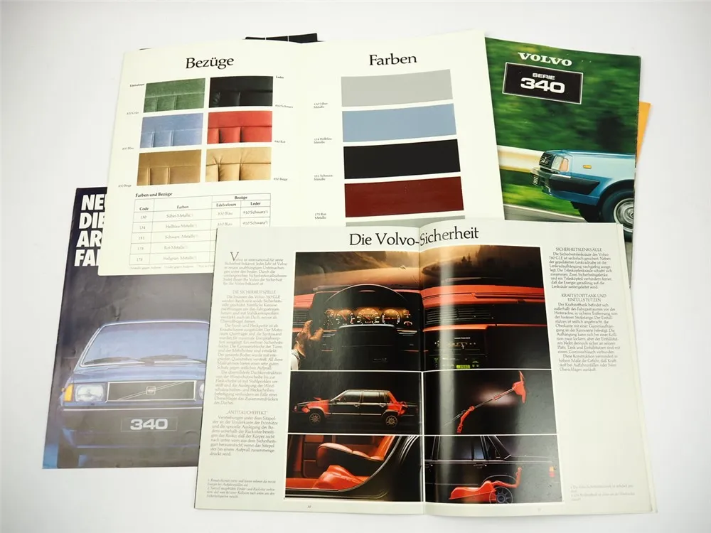 Volvo 340 343 345 360 760 PKW 7x Prospekt 1980er Jahre