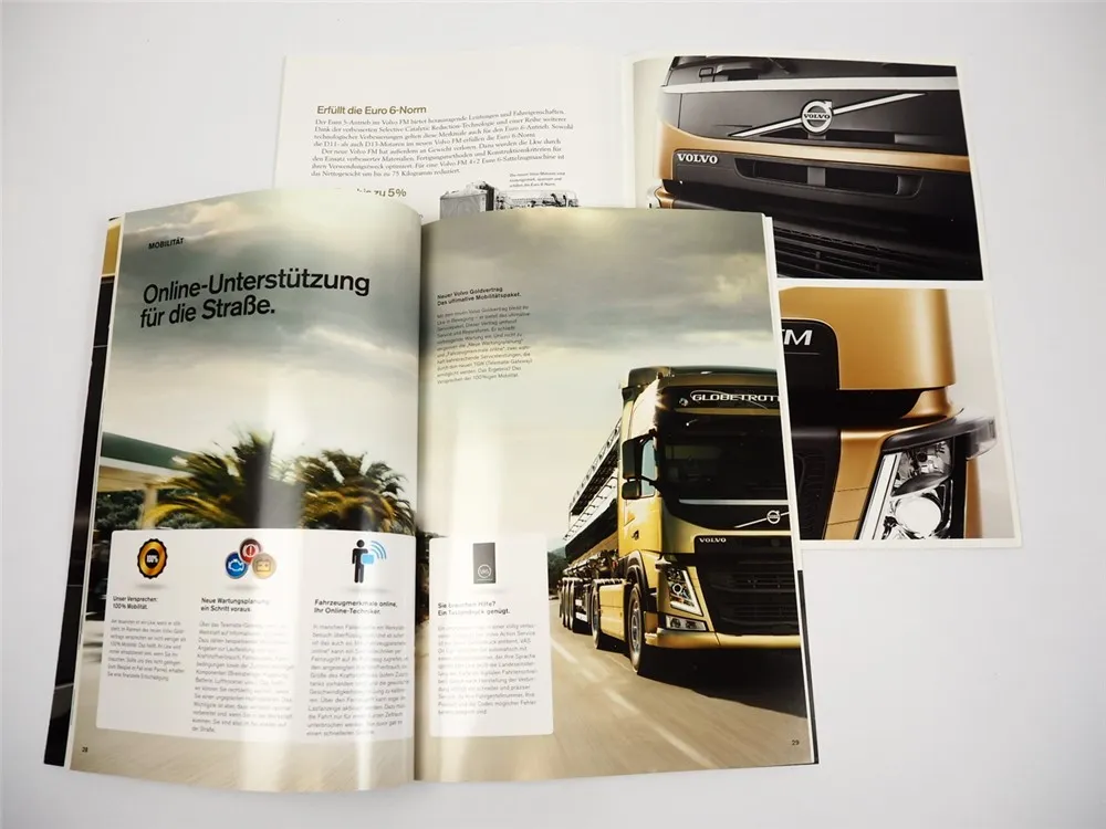 Volvo FM Truck LKW 2x Prospekt Produktleitfaden Poster 2013