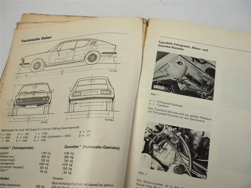 Reparaturleitfaden Audi 100 C1 GL Coupe S Werkstatthandbuch 1974