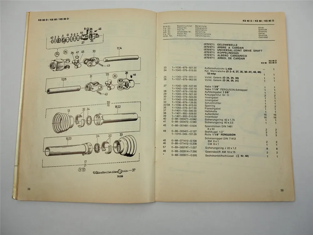 Fahr KS60D KS80 KS80D Kreiselschwader Ersatzteilliste Ersatzteilkatalog 1973