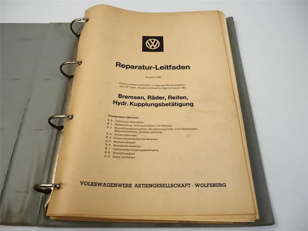 Reparaturleitfaden VW Typ 1 2 3 4 Käfer T2 Werkstatthandbuch Bremsen Räder