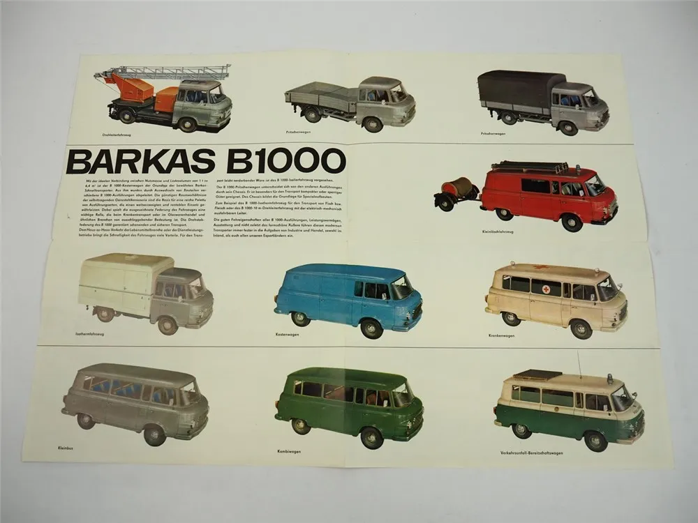Barkas B1000 Gesamtprogramm Prospekt Poster 1966