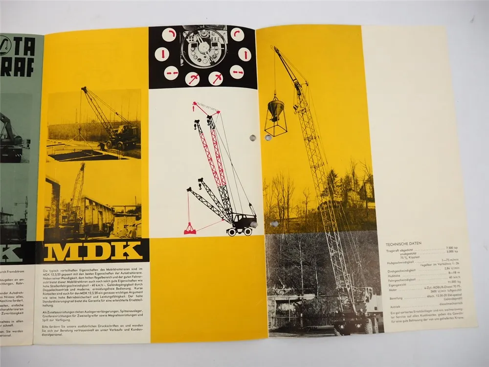 Takraf ADK MDK Drehkran Prospekt VEB Hebezeugwerk Sebnitz DDR