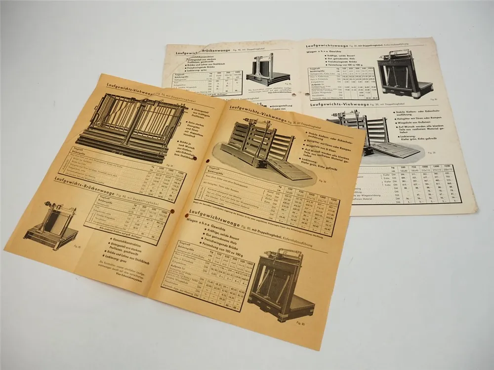 Gebr. Janner Waagenfabrik Mantel Brückenwaagen Viehwaagen Prospekte 1950er Jahre