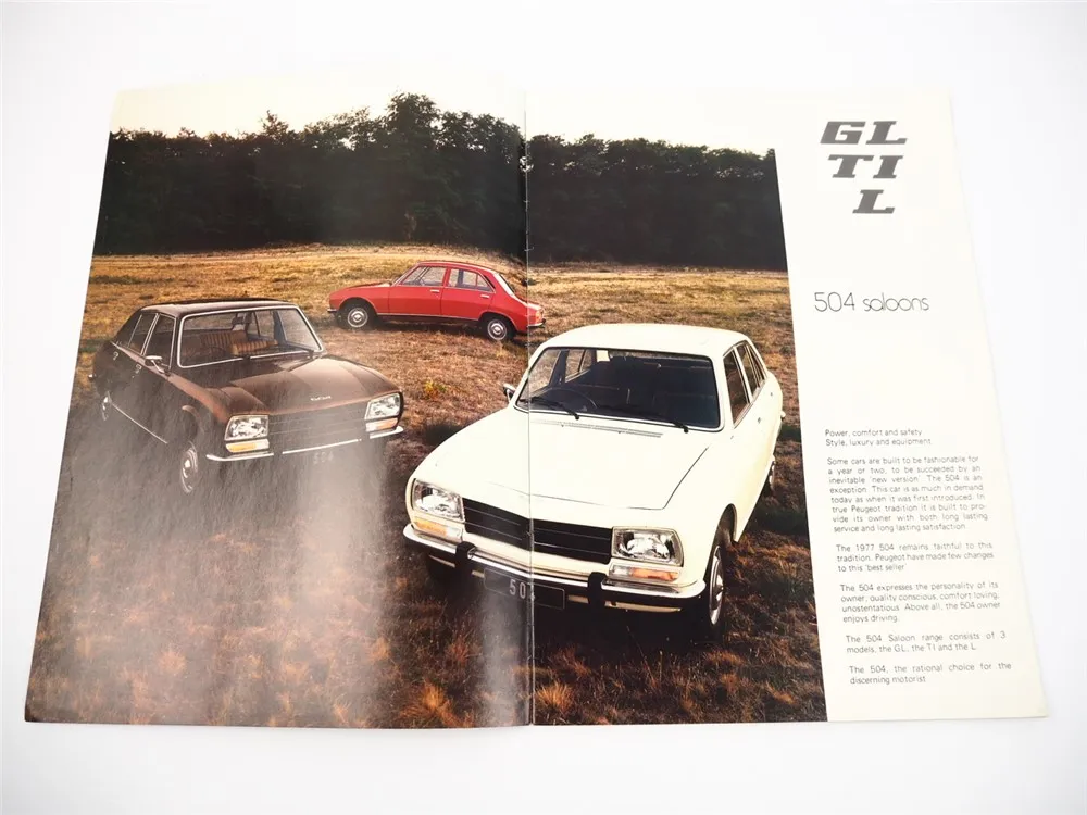 Peugeot 504 GL TI L Prospekt Brochure 1977