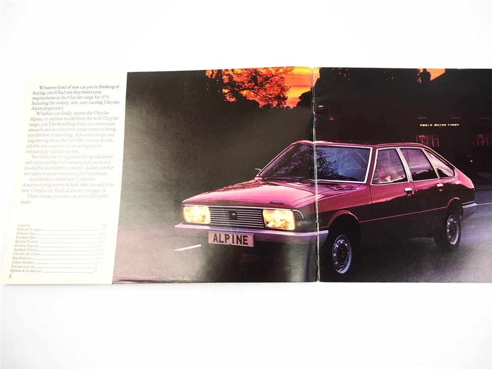 Chrysler 180 Hillman Humber Sunbeam 1976 Prospekt Brochure