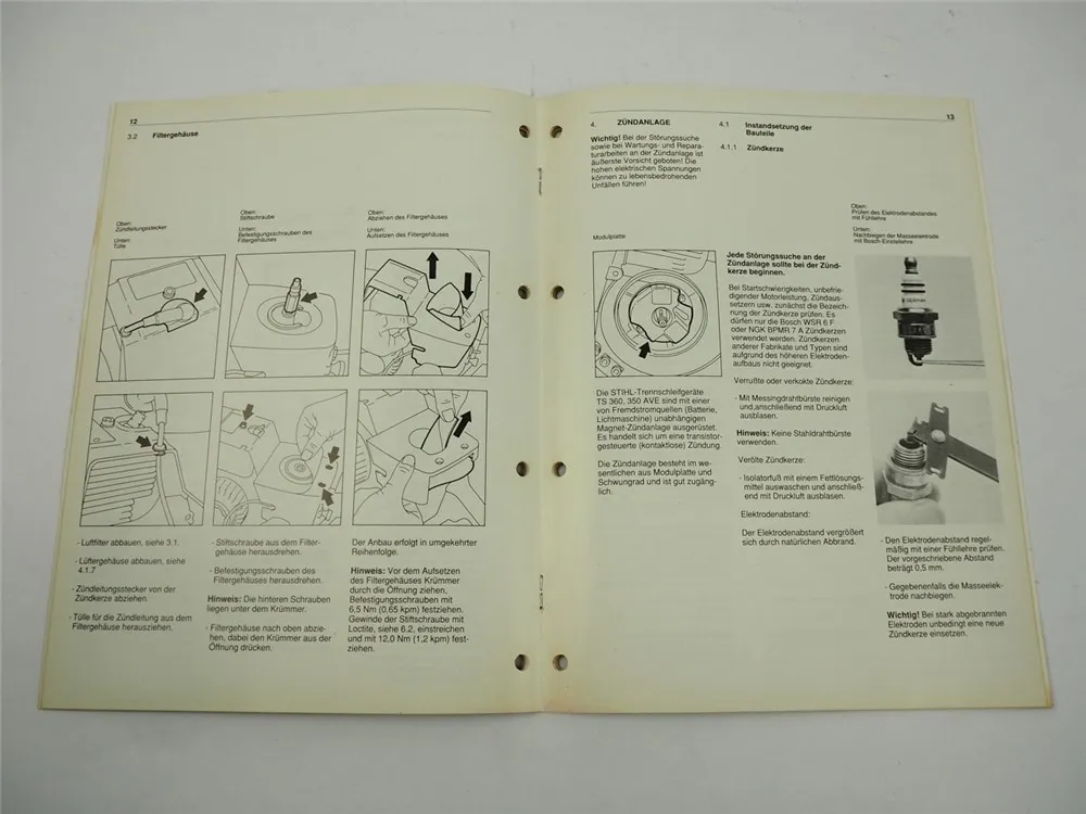 Stihl TS 360 350 AVE Trennschleifer Werkstatthandbuch Reparaturanleitung