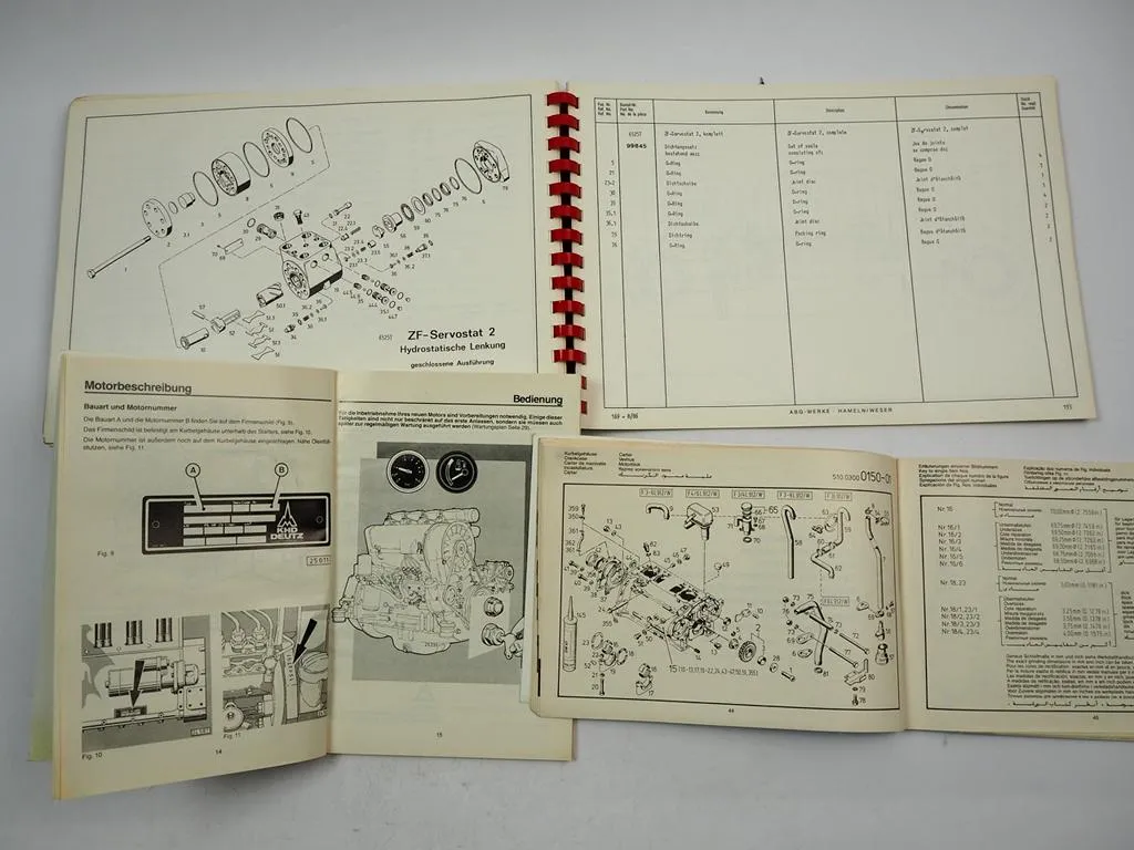 ABG Puma 169 A E Walzenzug Betriebsanleitung Ersatzteilliste Operating Parts