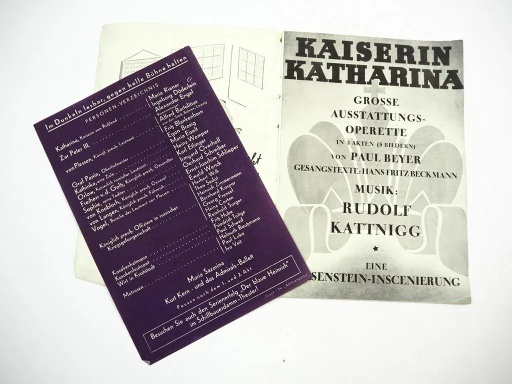 Admiralspalast Berlin Kaiserin Katharina Operette Programm 1930er Dir. Hochtritt
