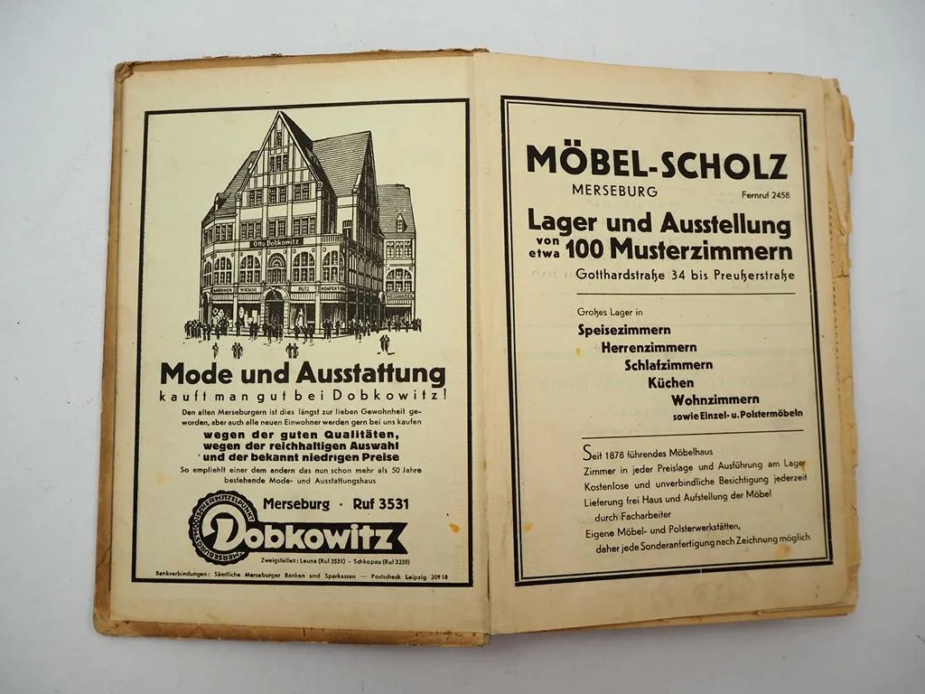 Adressbuch Einwohnerbuch Verzeichnis Stadt und Landkreis Merseburg 1940