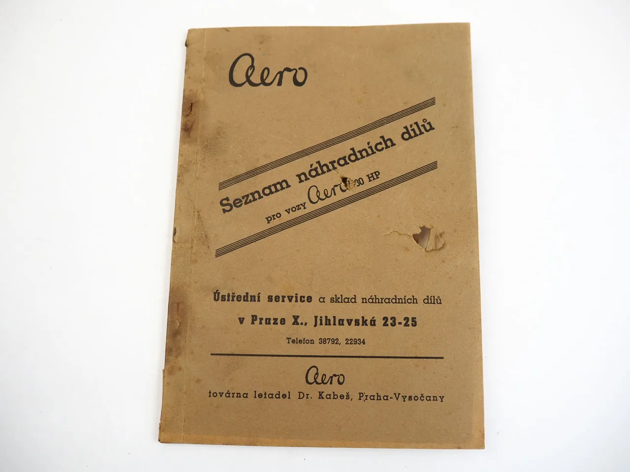 Aero 30 Personenkraftwagen Ersatzteilkatalog Ersatzteilliste ca. 1940