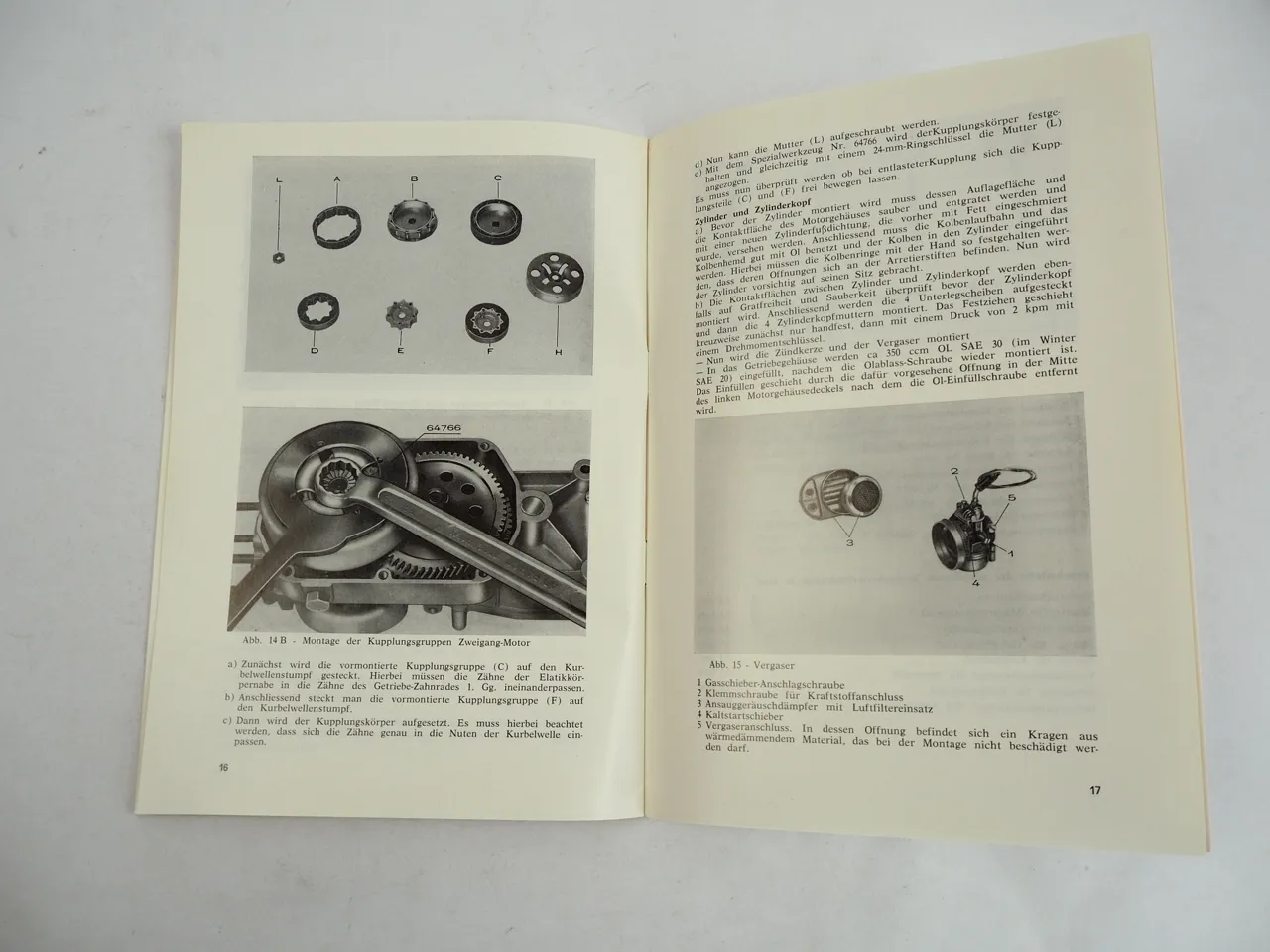 Agrati Garelli Motor Zweitakt Horizontal 49 ccm Mofa Werkstatthandbuch 1974