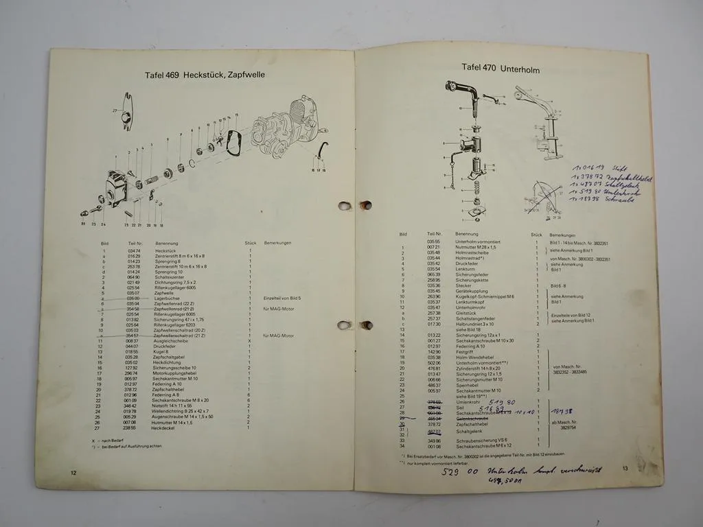 Agria 2400 Einachsschlepper Betriebsanleitung Ersatzteilliste 1977/80