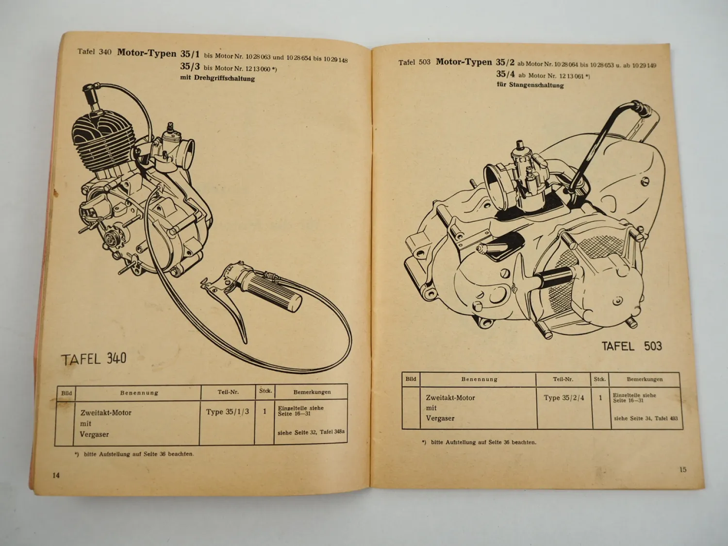 Agria Motor Ersatzteilliste für 1000 1100 2100 2300 2400 4000 6000 von 1966