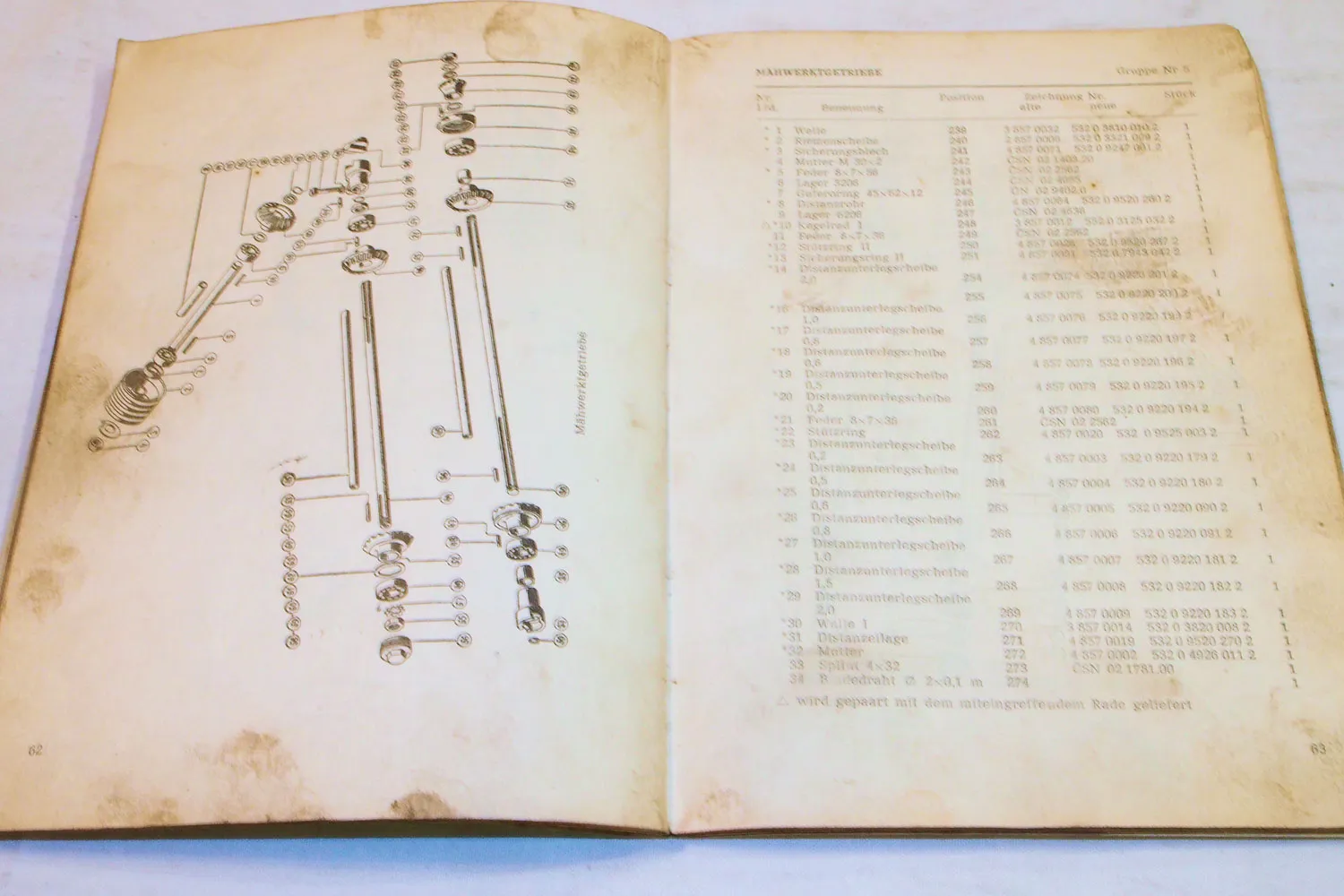 Agrostroj RZS160 Rotationsmähmaschine Bedienungsanleitung Ersatzteilliste 1973