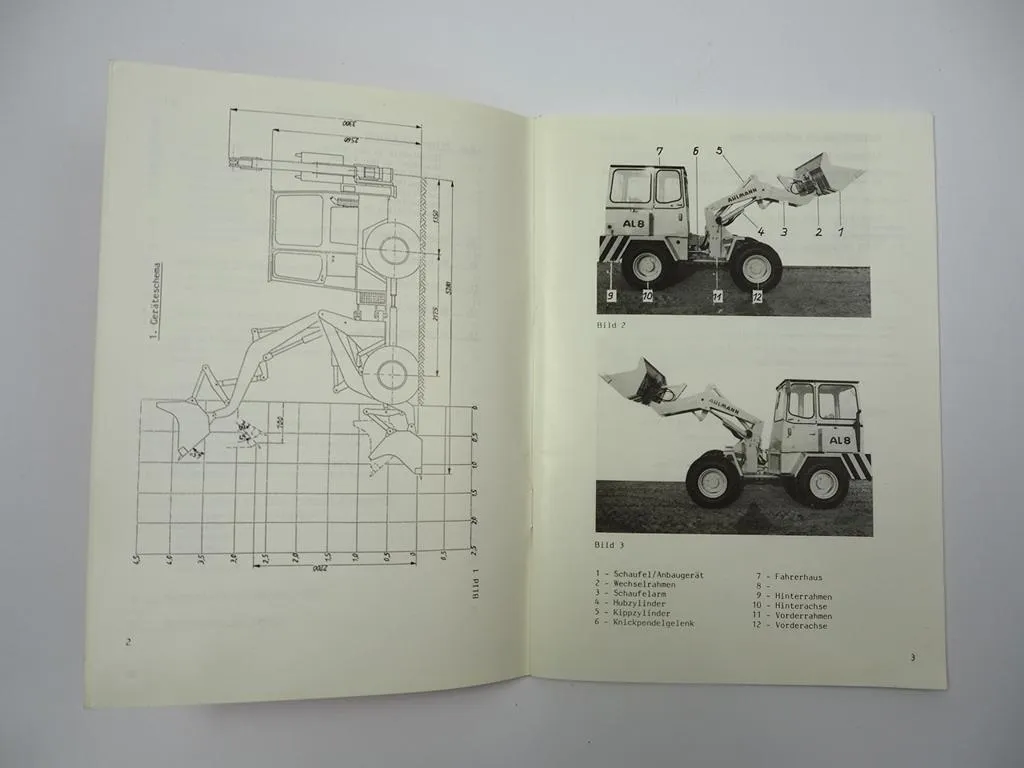 Ahlmann AL8 Baggerlader Betriebsanleitung Bedienungsanleitung 1984