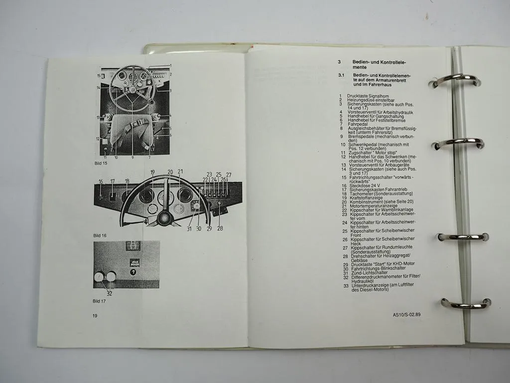 Ahlmann AS10 S Radlader Schwenklader Betriebsanleitung Wartung 1989
