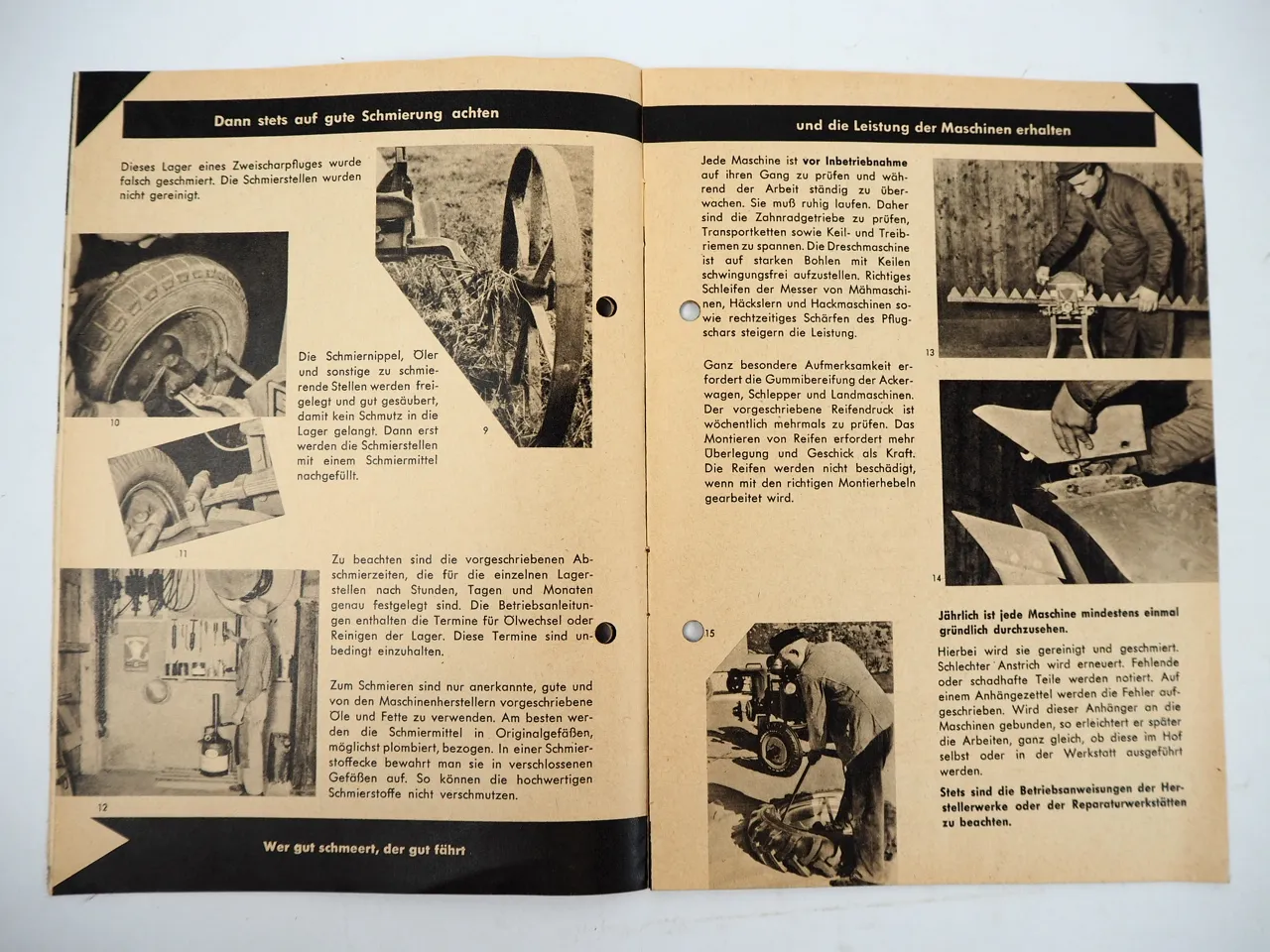 AID Landwirtschaftliche Fahrzeuge instandsetzen ausrüsten 2x Prospekt 1954/56