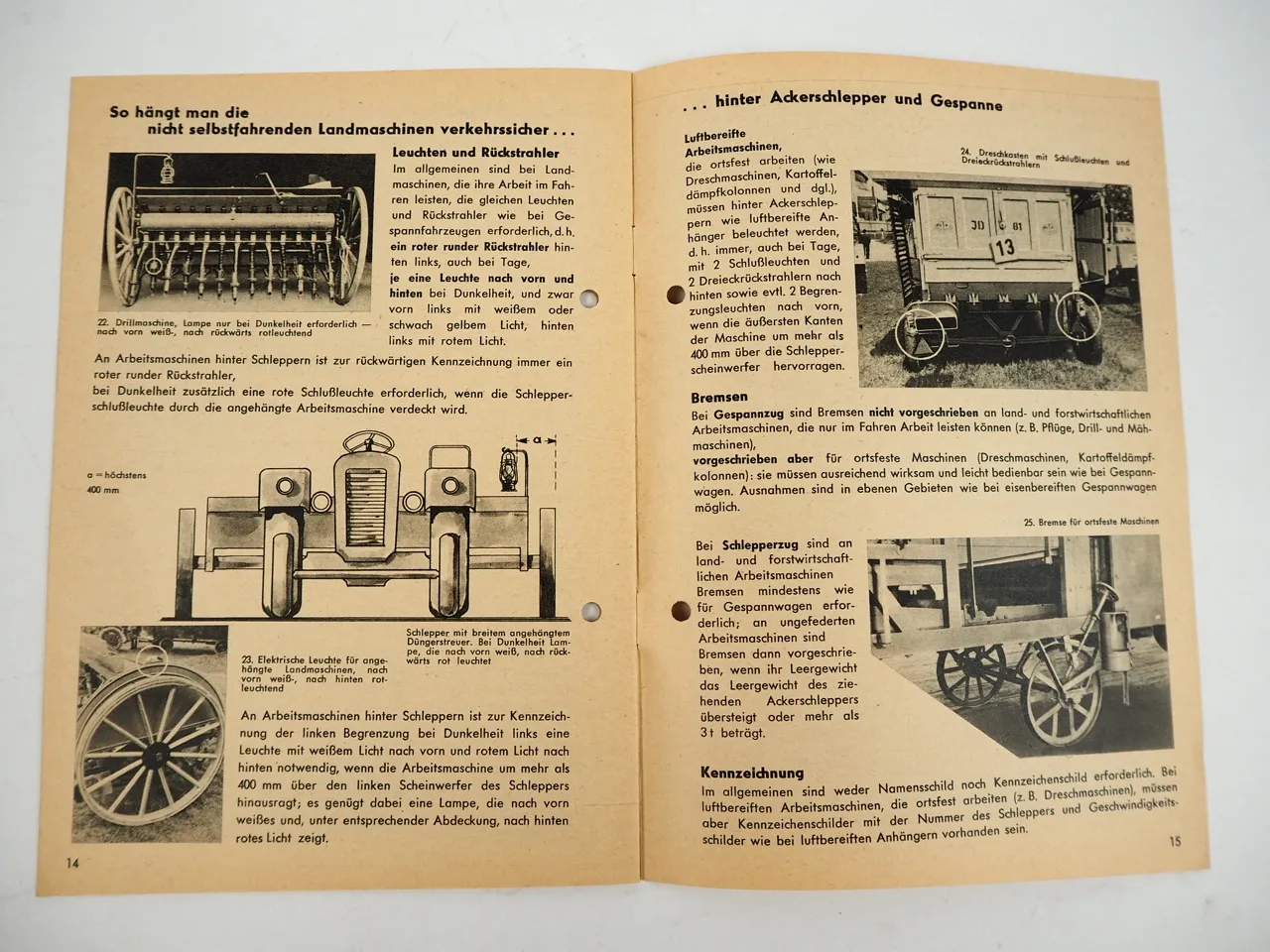 AID Landwirtschaftliche Fahrzeuge instandsetzen ausrüsten 2x Prospekt 1954/56