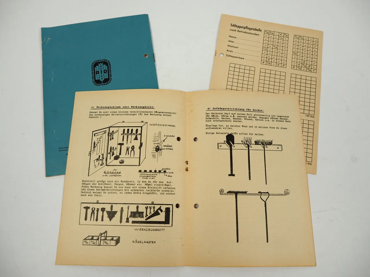 AID Schlepperpflege Werkstatteinrichtung 2x Hefte 1957