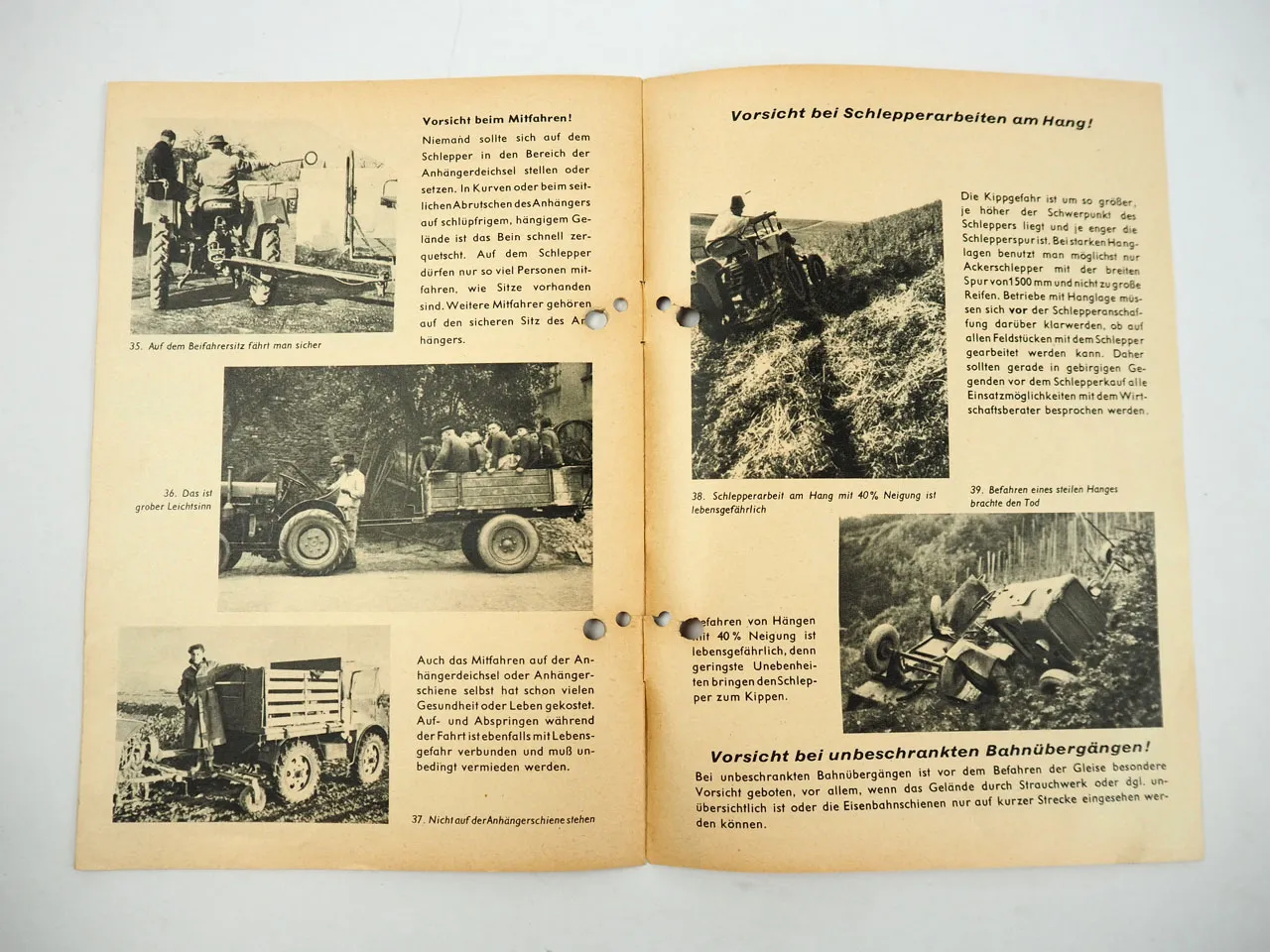 AID Sicherheit beim Schlepper fahren Broschüre Prospekt 1953