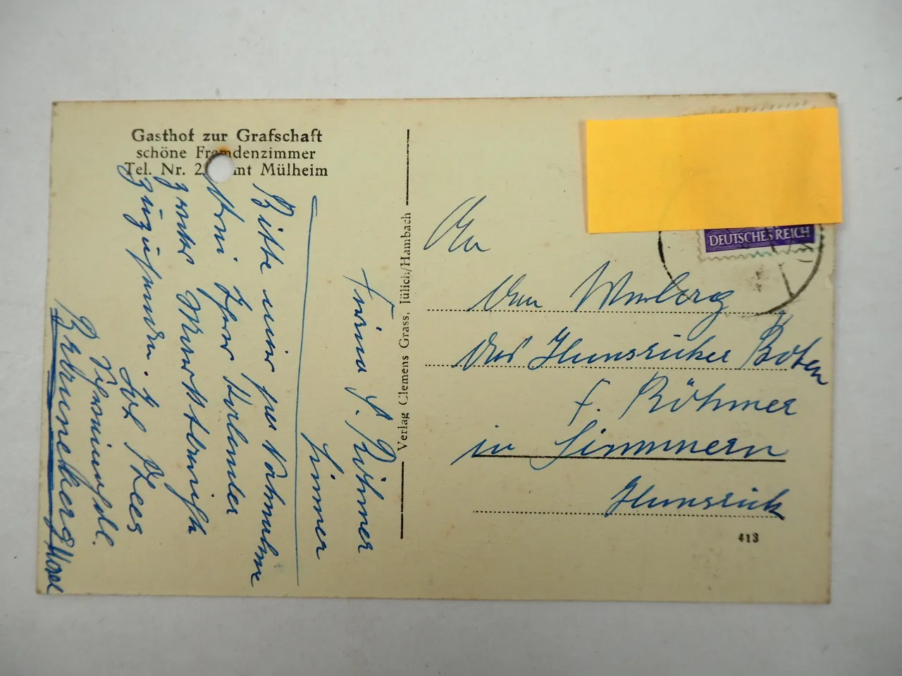 AK Bernkastel Gasthof zur Grafschaft Rückansicht Mosel Brauneberg