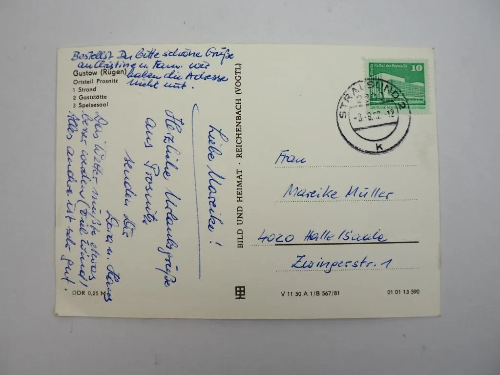 AK Deutsche Reichsbahn Ausbildungszentrum Gustow Prosnitz Rügen Stralsund 1981