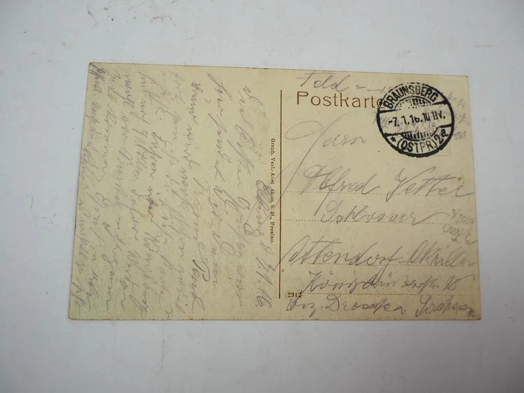 AK Elbing Ostpreussen Polen Friedrichstr. 1916 Stempel Braunsberg