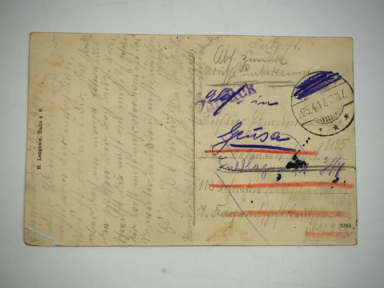 Ak Geusa Gasthaus Schloß Kirche 1917 Geiseltal Merseburg