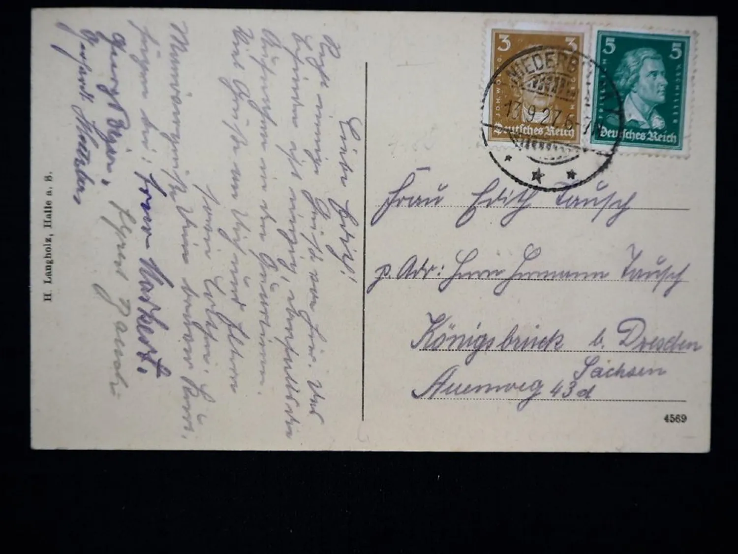 AK Geusa Merseburg Schloss Gasthaus Wachhäuschen 1927 gelaufen